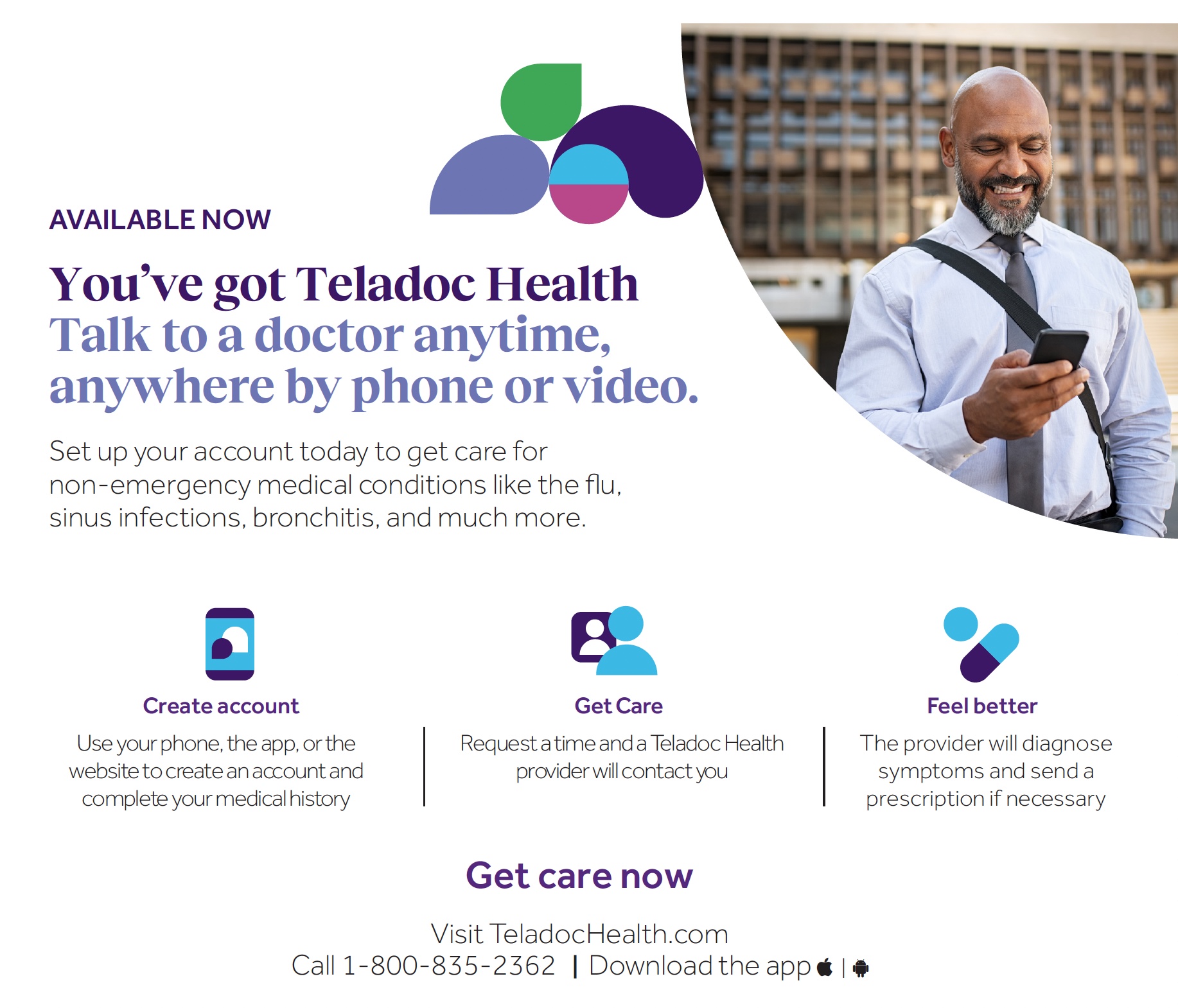 Teladoc Health information: talk to a doctor anytime, anywhere by phone or video